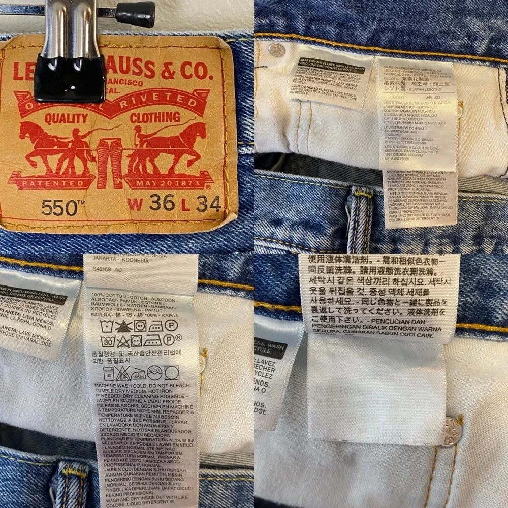 Levi's 550 Denim Blue Jeans - 36 x 34
